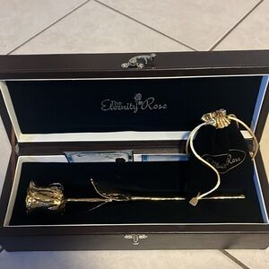 The Eternity Rose 24K Dipped Gold with Jewelry